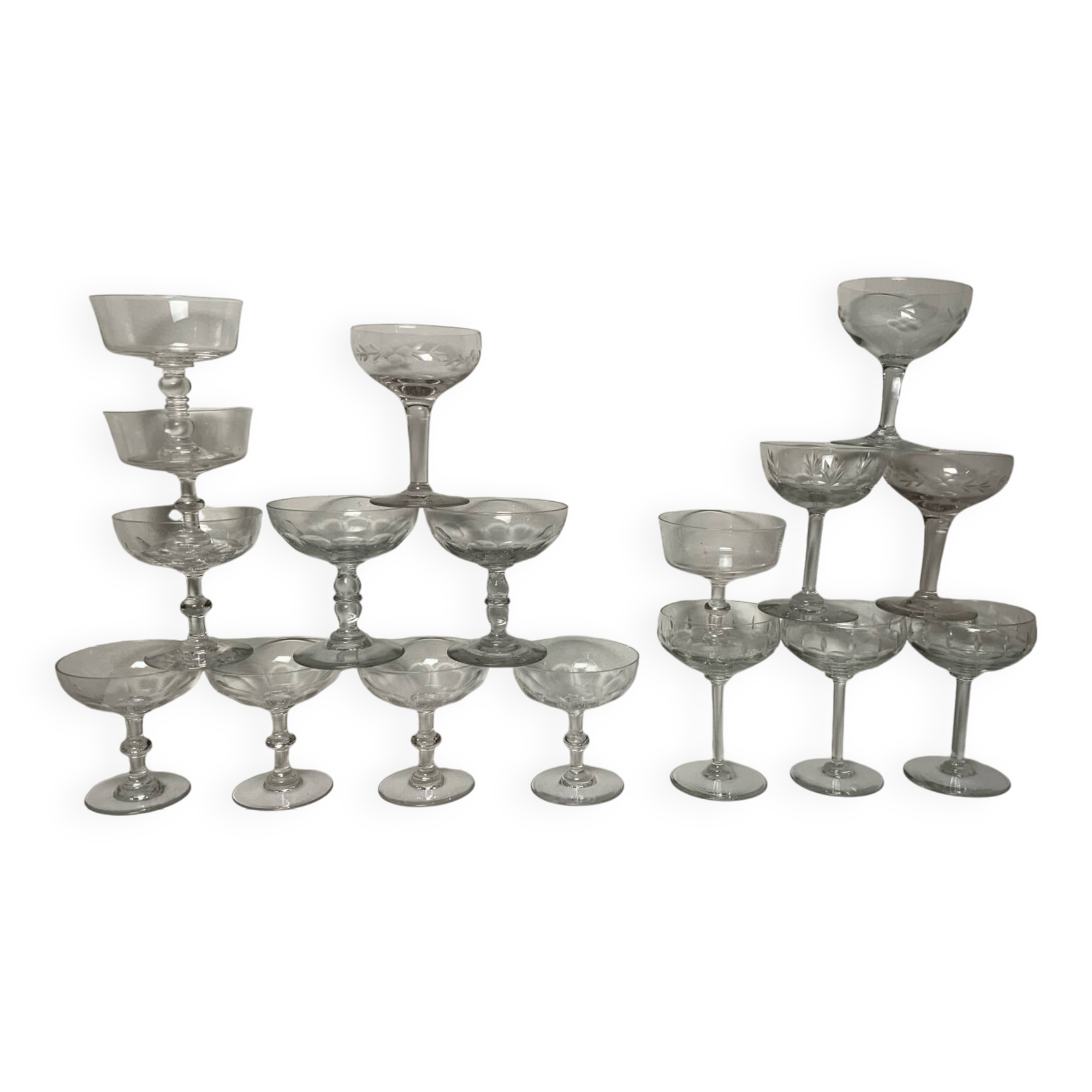 Antique champagne glasses
