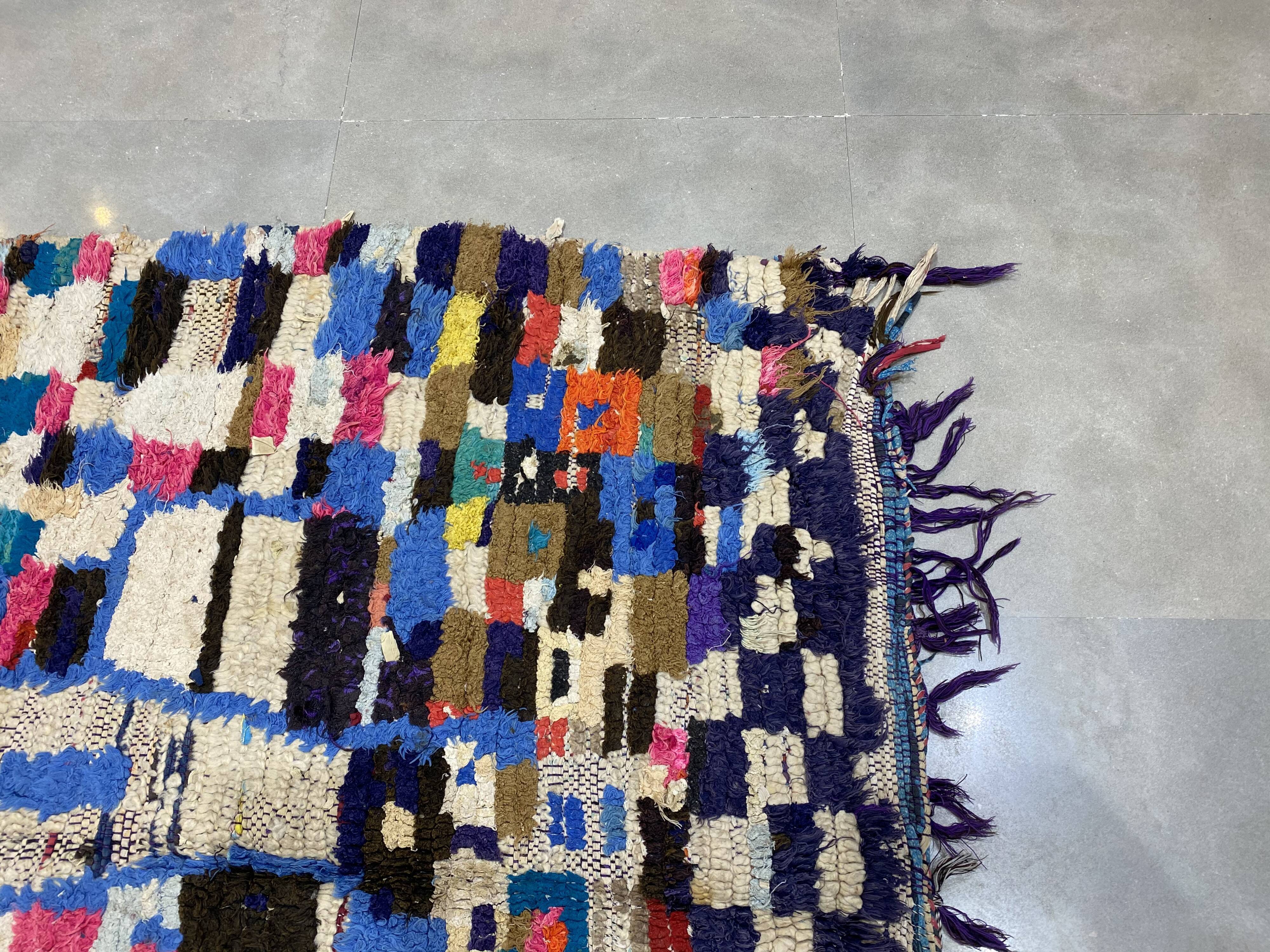 Multicolor carpet in boucherouite fabric 130x193cm