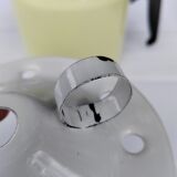 Yellow enamelled milk kettle