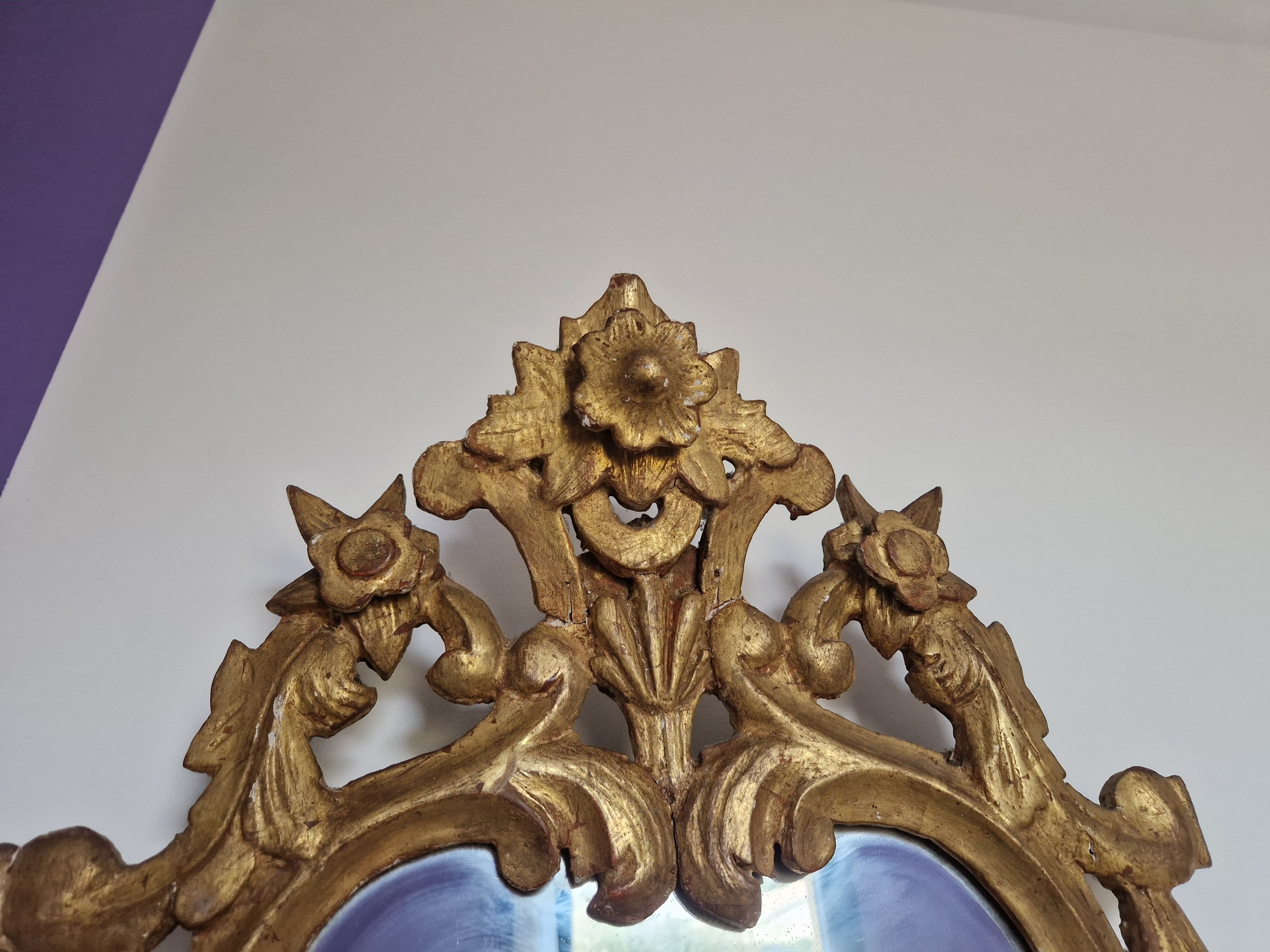 Miroir baroque doré 70 x 45 cm