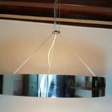Round pendant light 3 bulbs in chrome metal