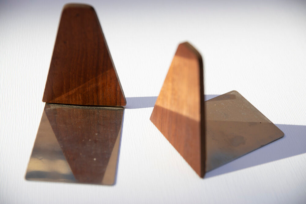 Pair of vintage rosewood book greenhouses