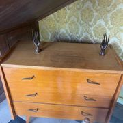 Commode pieds compas en chêne, France années 60