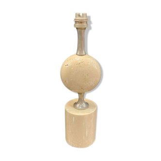 Lamp base travertine Thomas Barbier 1960