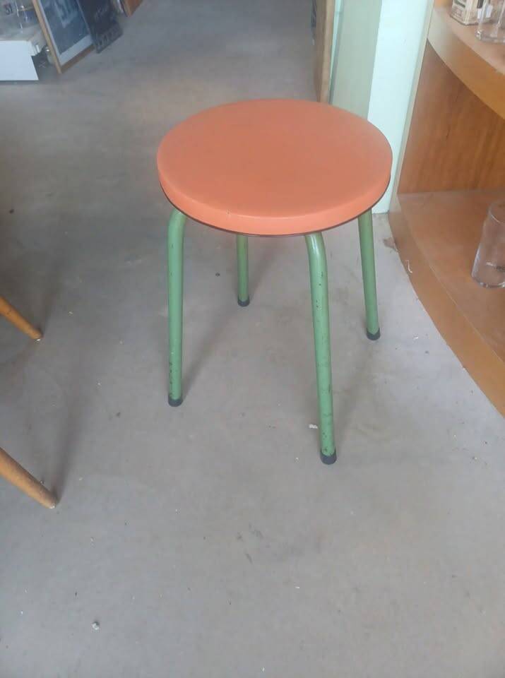 Tabouret industriel skai orange