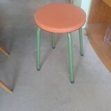 Tabouret industriel skai orange