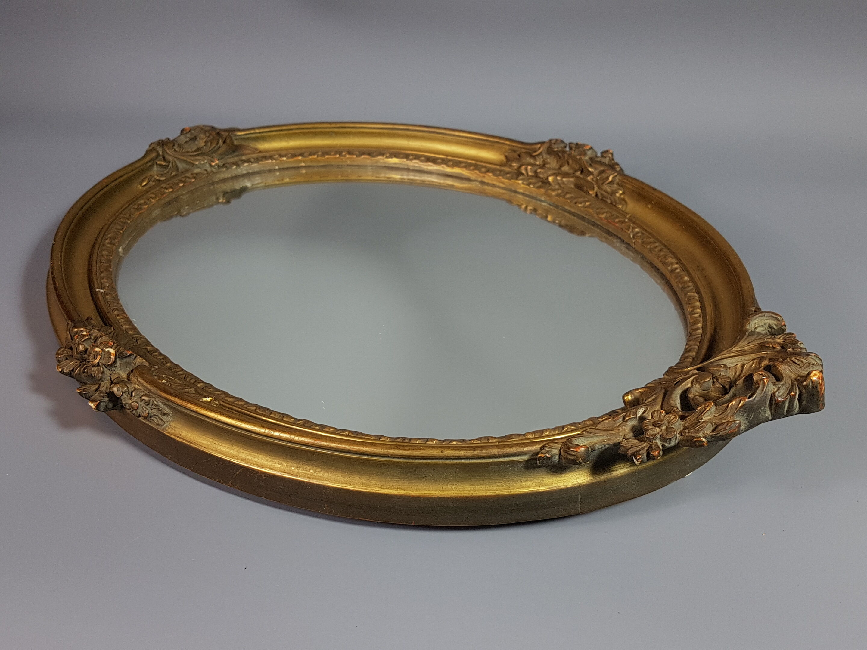 Mirror in beautiful oval frame 19th style Louis XV 44x32 cm SB132