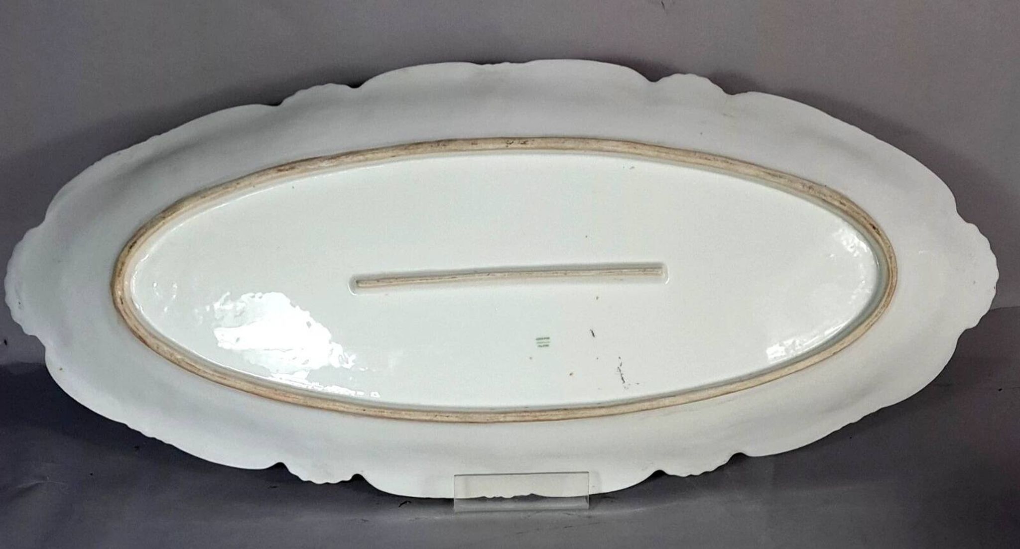 Antique fish service J. Pouyat porcelain Limoges plate 61 cm, 8 plates