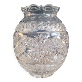 Grand vase boule en cristal ciselé
