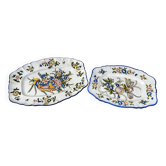 Keller et Guerin : Suite de deux plats en faïence polychrome – XIXe siècle
