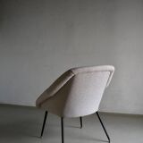 Gray boucle shell armchair | Germany | 1960s