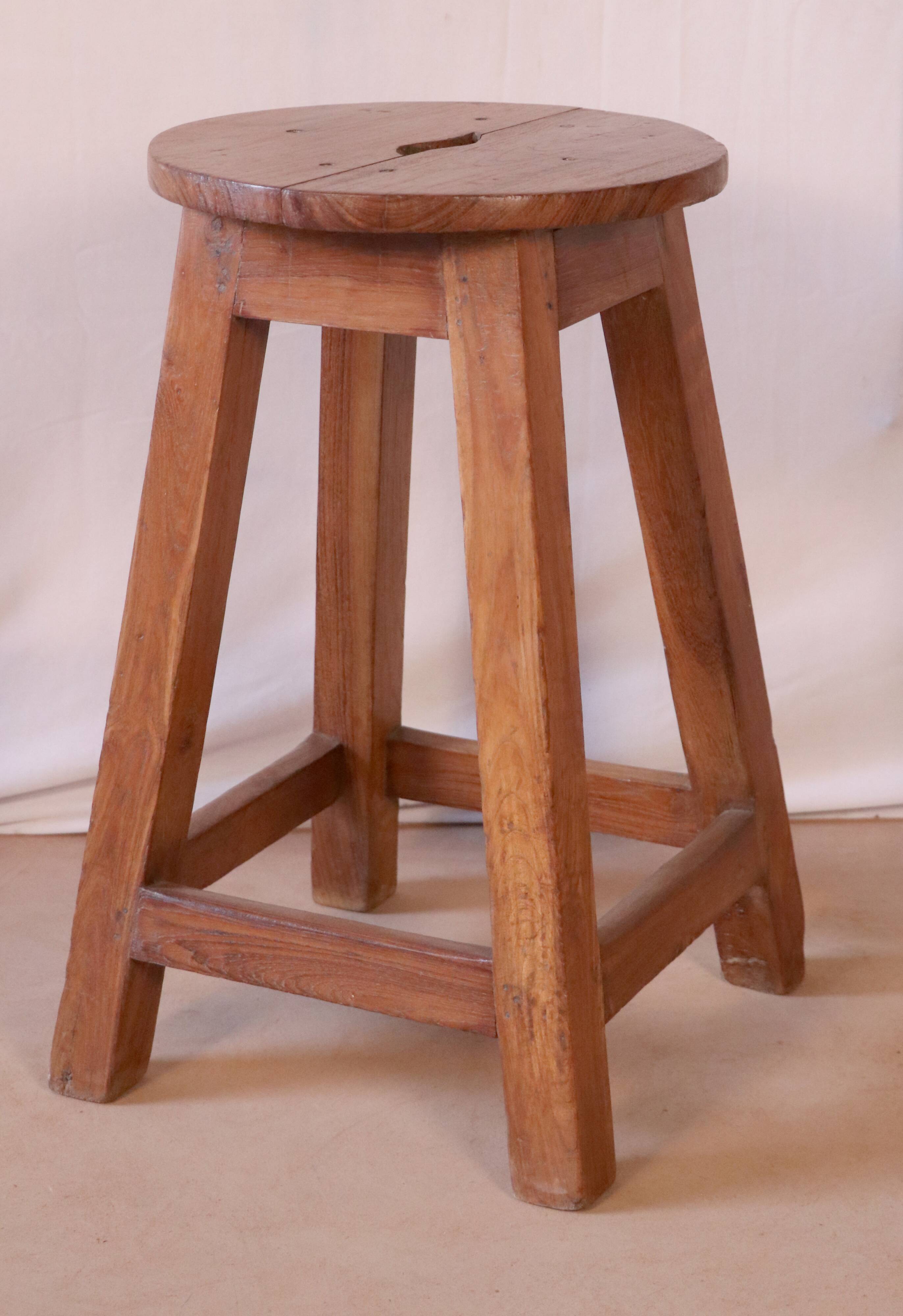 Old Burmese teak workshop stool