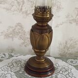 Lampe à poser en bronze et verre, Art Nouveau