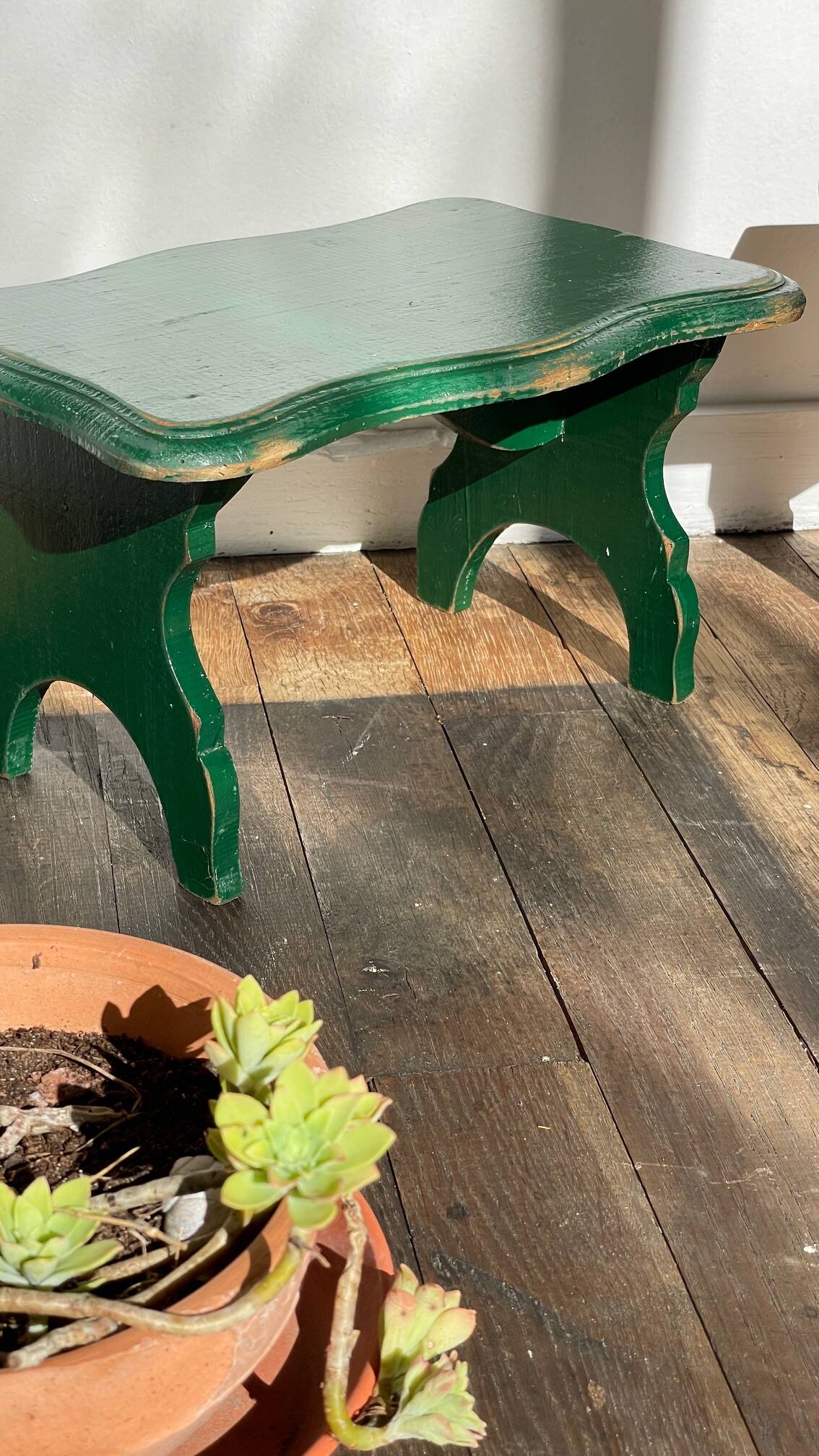 2 vintage wooden bar stools
