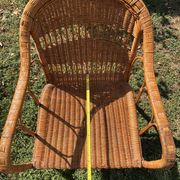 Vintage colonial lounge chair in rattan, pre-1950s.