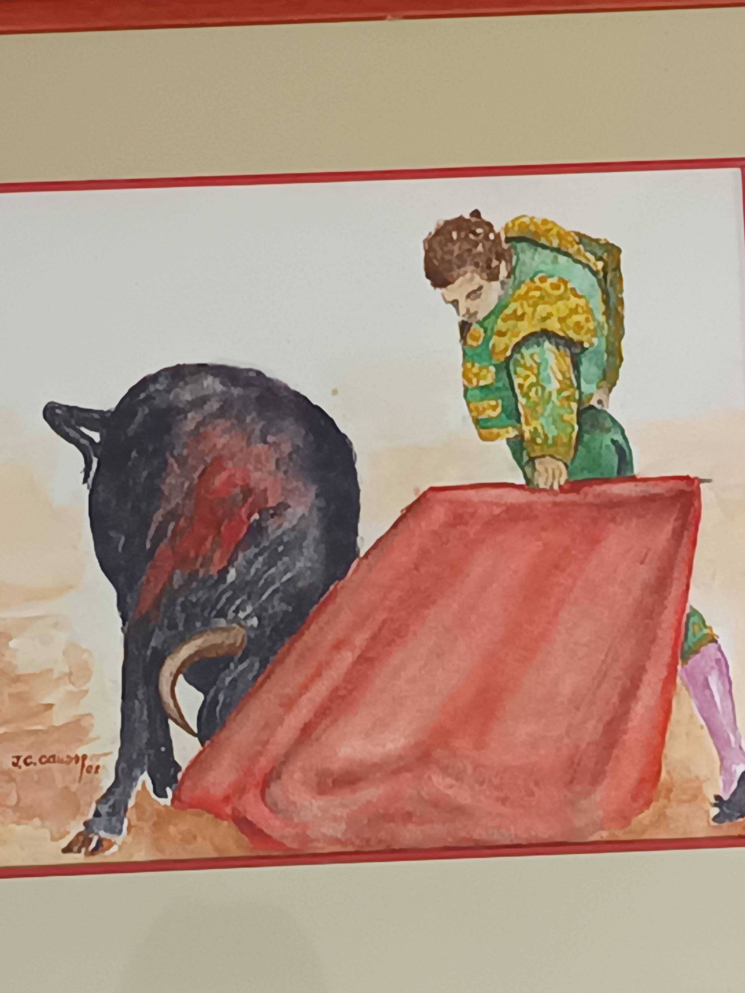 Oil on paper signed by the sculptor Jean Claude Causse