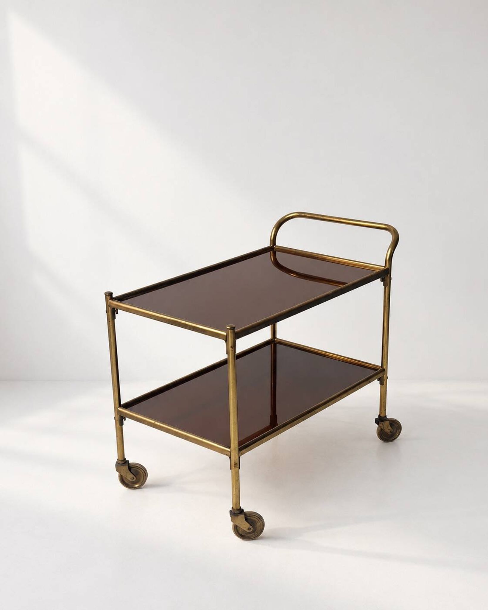 Chariot de service en laiton vintage