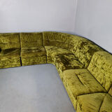 Vintage design modular sofa green velvet 'Groovy 70s'