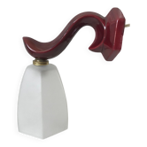 Art Deco glass wall lamp with burgundy porcelain support 30s