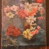 Painting, oil on canvas 1900 bouquet of flowers