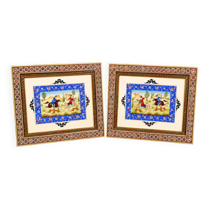 paire de miniatures persanes
