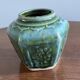Deep green and light blue glazed hexagonal Shiwan ware ginger jar (collection of six jars, different sizes, floral designs)