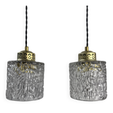 Pair of vintage glass suspensions
