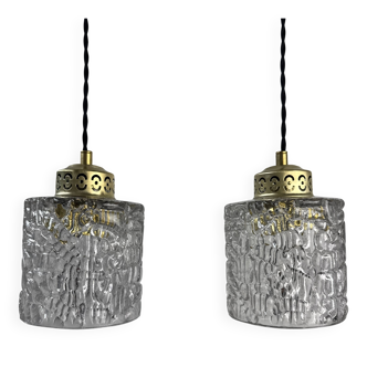 Pair of vintage glass suspensions