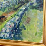 Original Swedish Mid Century Oil on Canvas "Path" - Vintage & Framed