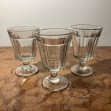 3 anciens verres à vin bistrot