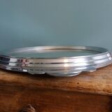 Art Deco silver round mirror tray