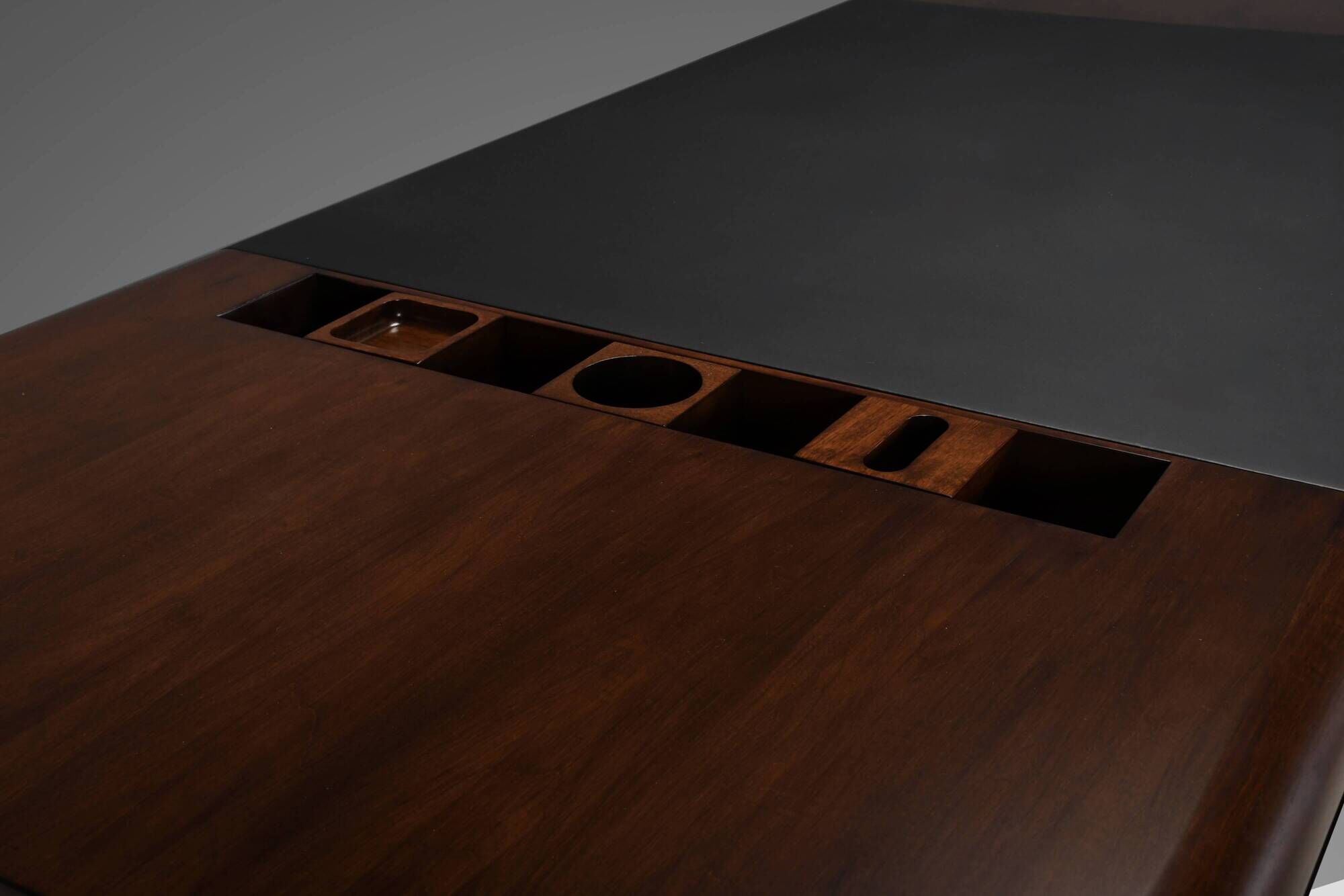 Walnut, Metal and Leather Hans von Klier “Il Ponte” Desk for Skipper, 1970s