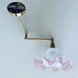 Telescopic wall light, brass and glass