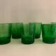 6 green whiskey glasses, bubbles and Biot soufflés