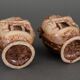 Pair of Banko Ware vases from China ceramic temple and pagoda decor