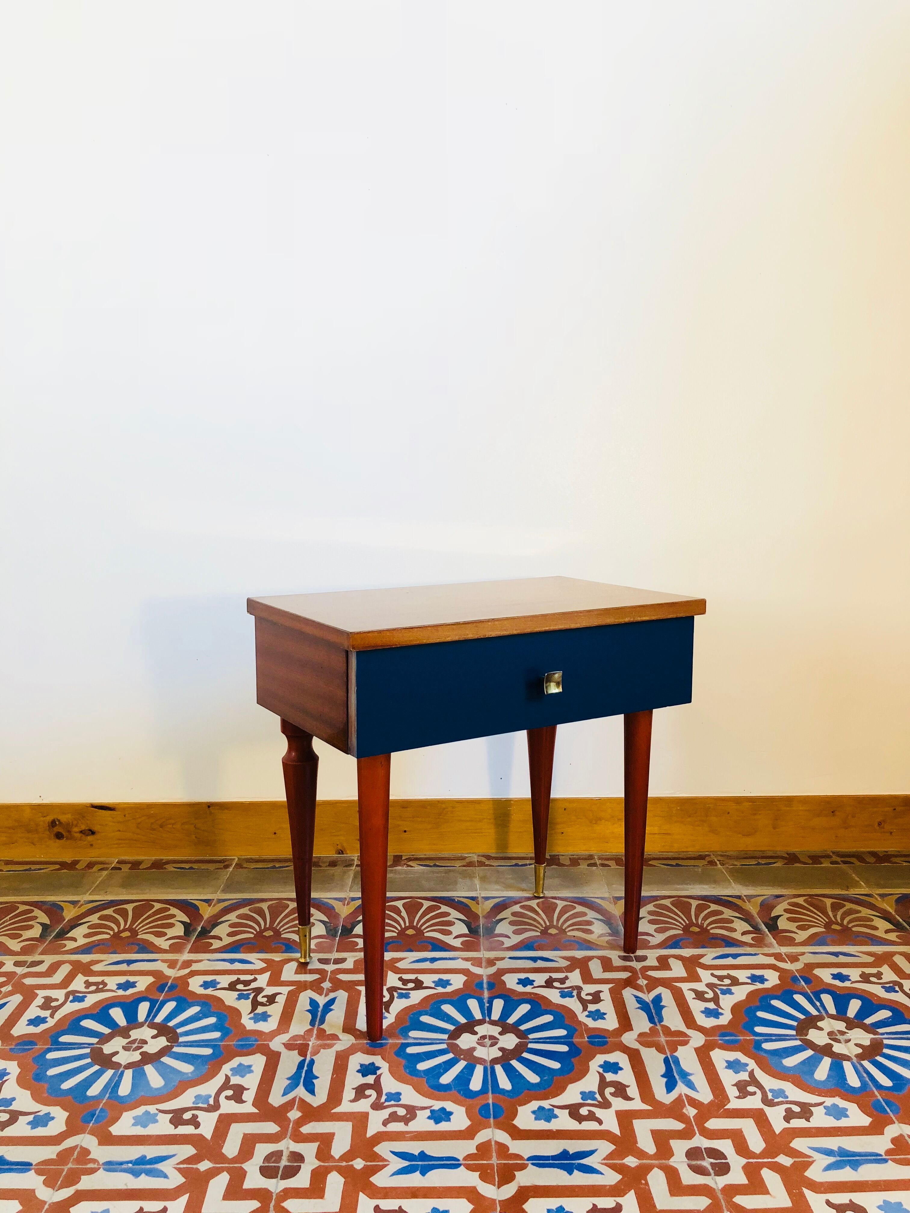 Electric blue bedside table