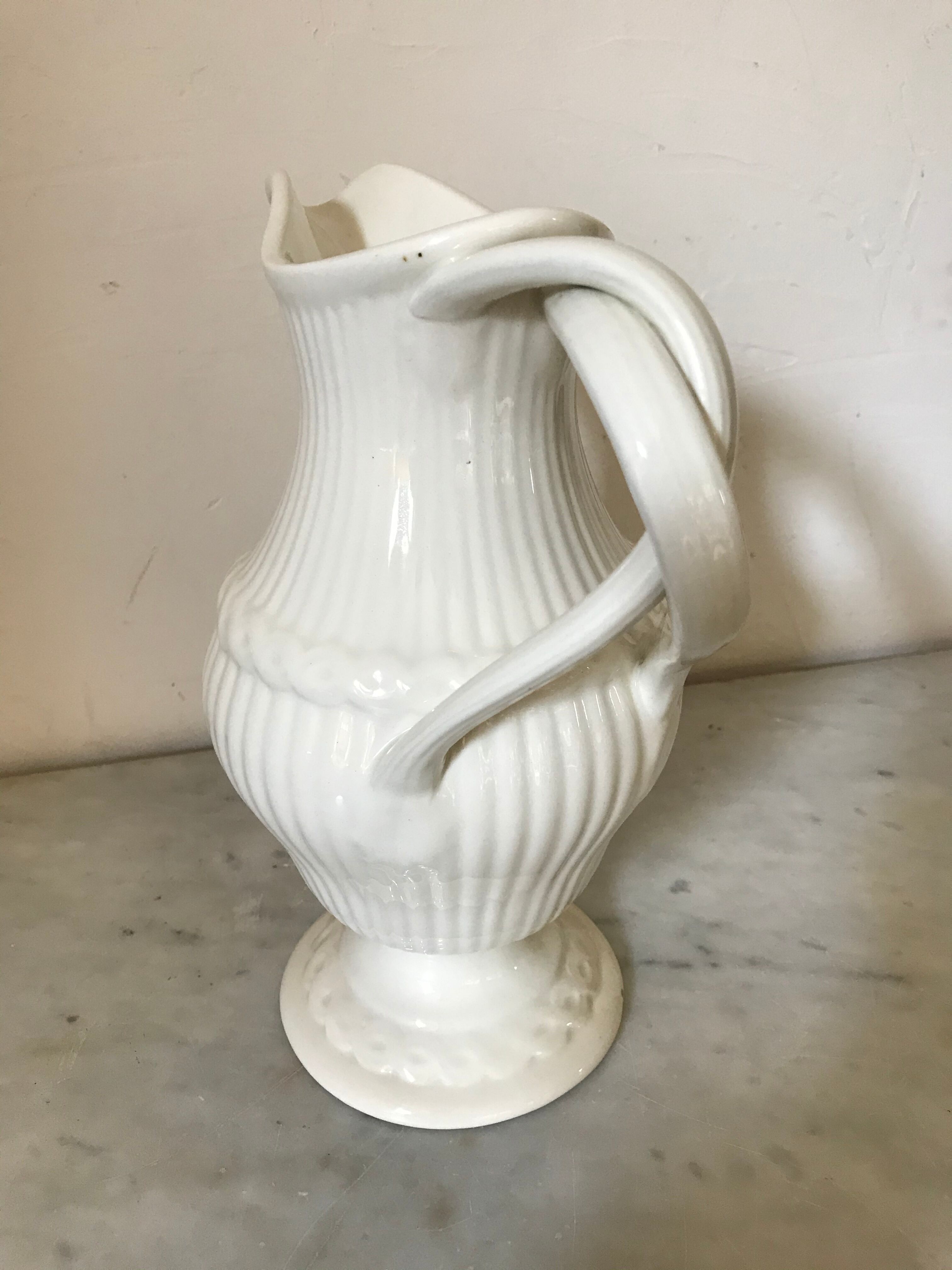 Gien enamel ceramic pitcher