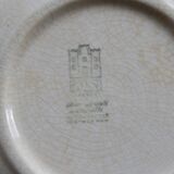 4 vintage flat plates from Gien – Black polka dot pattern