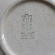 4 assiettes plates vintage faïence de Gien – Motif pois noirs