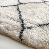 Moroccan Berber carpet M'rirt ecru with black graphic patterns 312x208cm