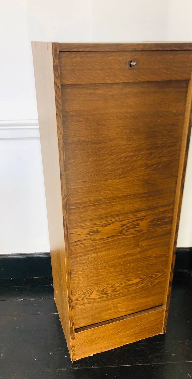 Filing cabinet with a curtain