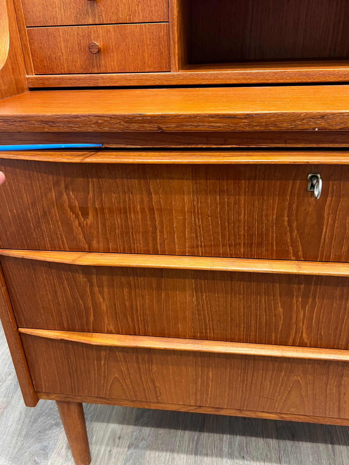 Scandinavian teak secretary desk, 1960s