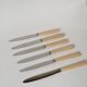 set of 6 beige bakelite knives 1960