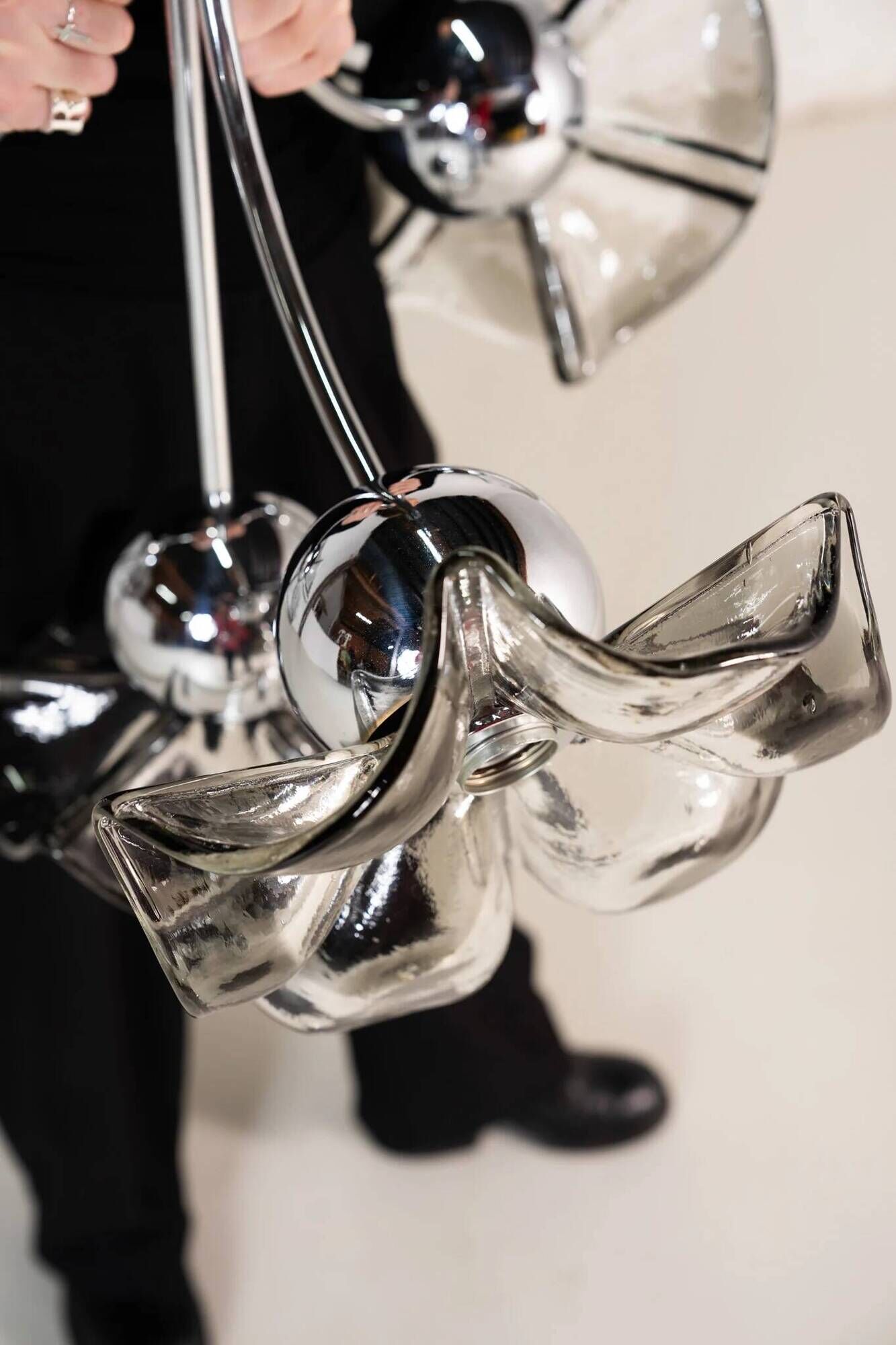 SILVER & GLASS TRIPLET HANGLAMP