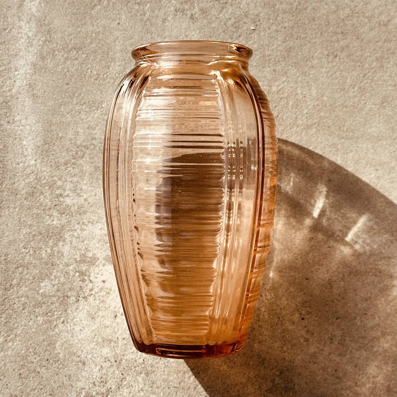 Pair of Vintage Amber Glass Vases - 70s Retro Elegance