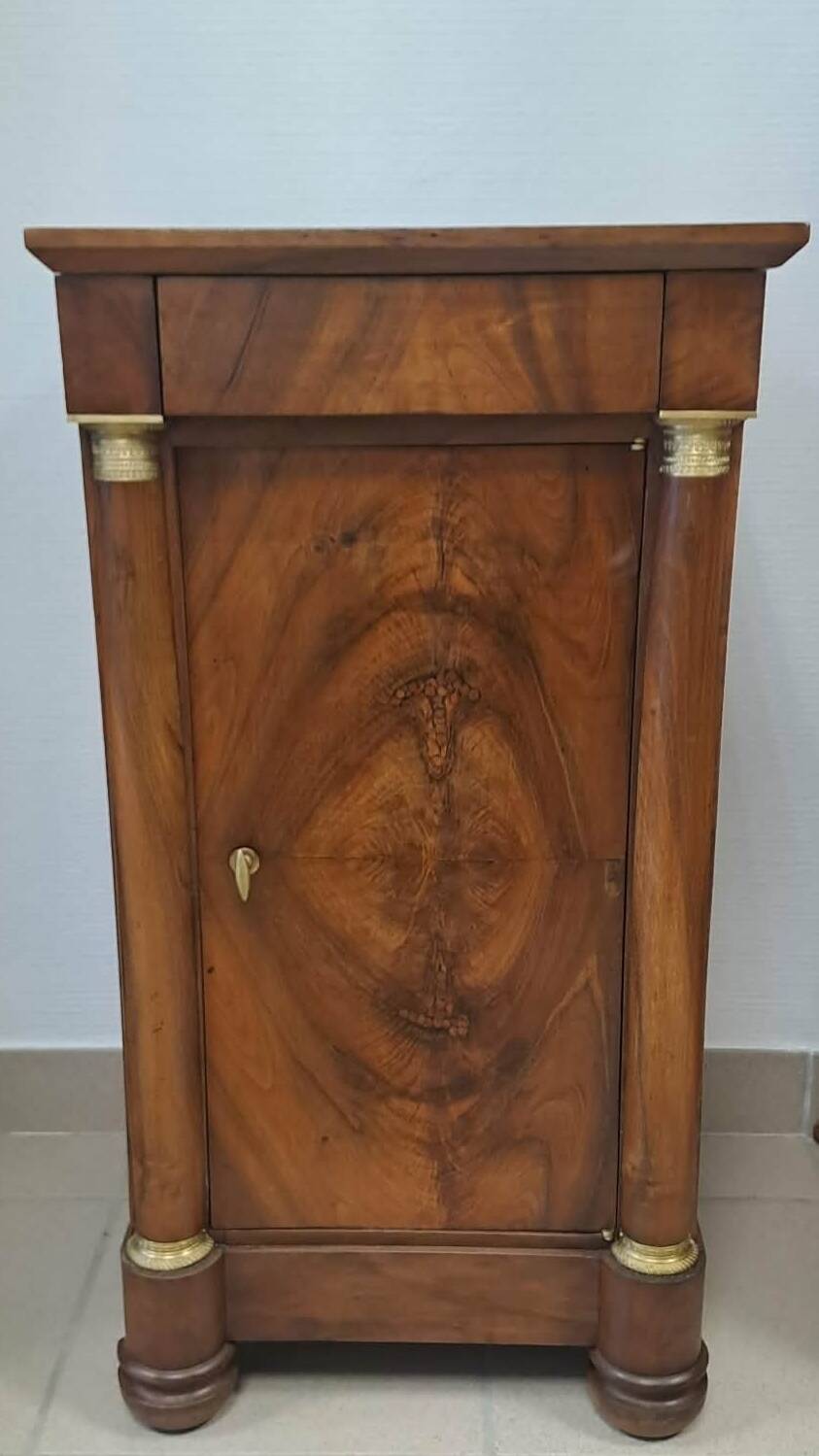 Empire-style bedside table in walnut