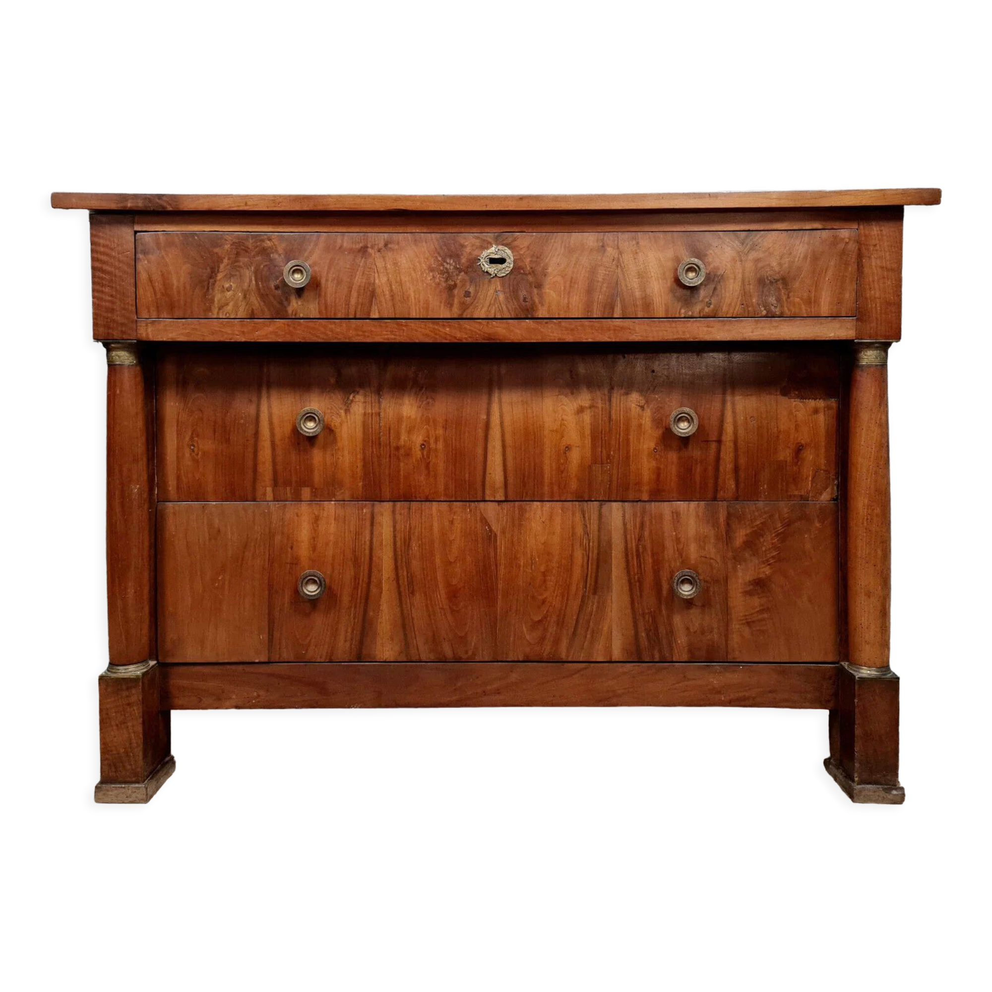 Empire walnut period chest of drawers circa 1810-1820