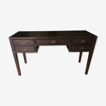 Wooden desk with mahogany veneer from Flamant