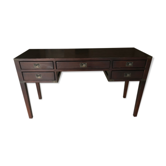 Wooden desk with mahogany veneer from Flamant