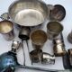 Egg cups, ladles, timpani. christofle, ercuis, sfam. silver plated.